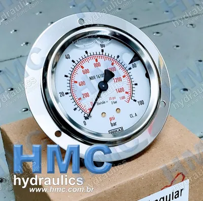 213.53.0.063B | 21... Manômetro Wika Angular
1500 PSI - 100 Bar com Flange