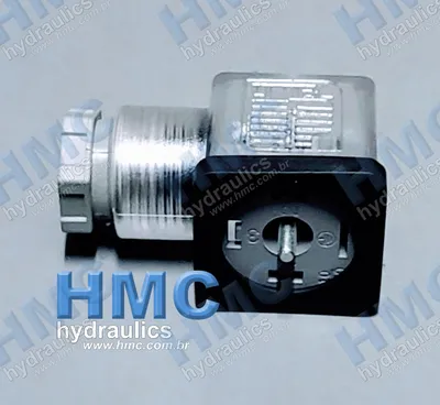 Antigo 1825-0119 694935 Plug Conector Preto C/ Led 24 VDC - 3